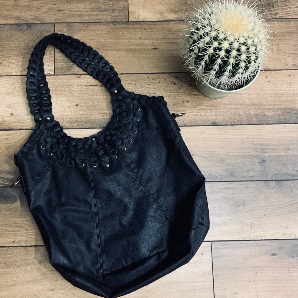 3/$25 Black women’s purse with braided handles